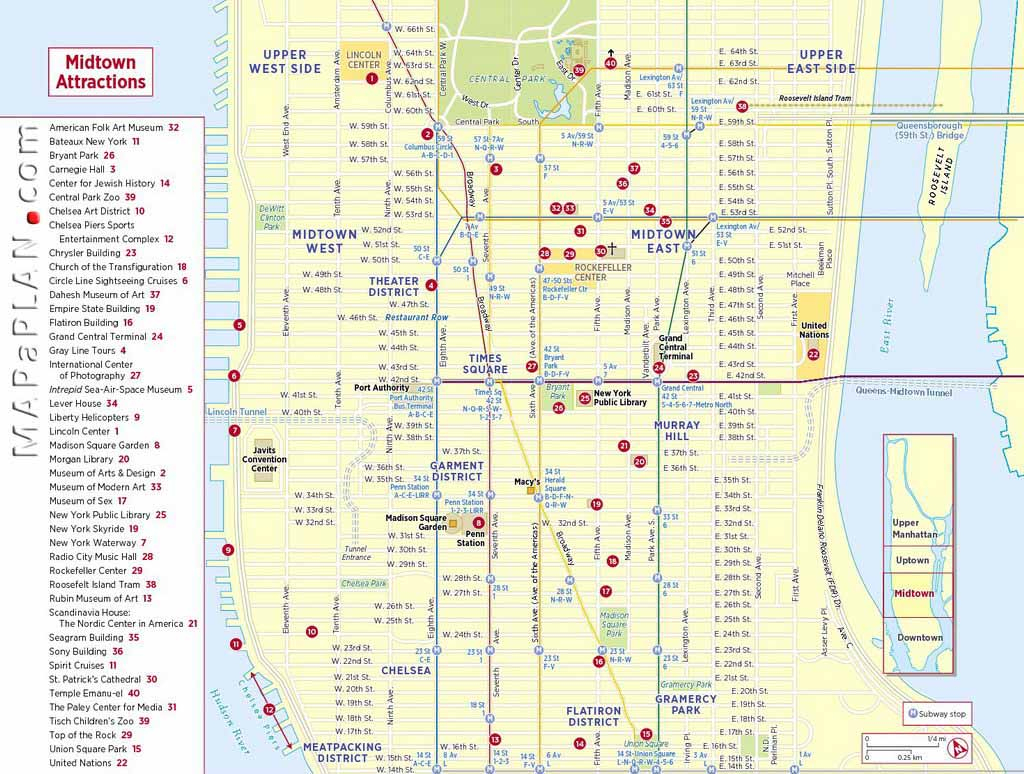 Maps Of New York Top Tourist Attractions - Free, Printable - Free Printable Map Of Manhattan