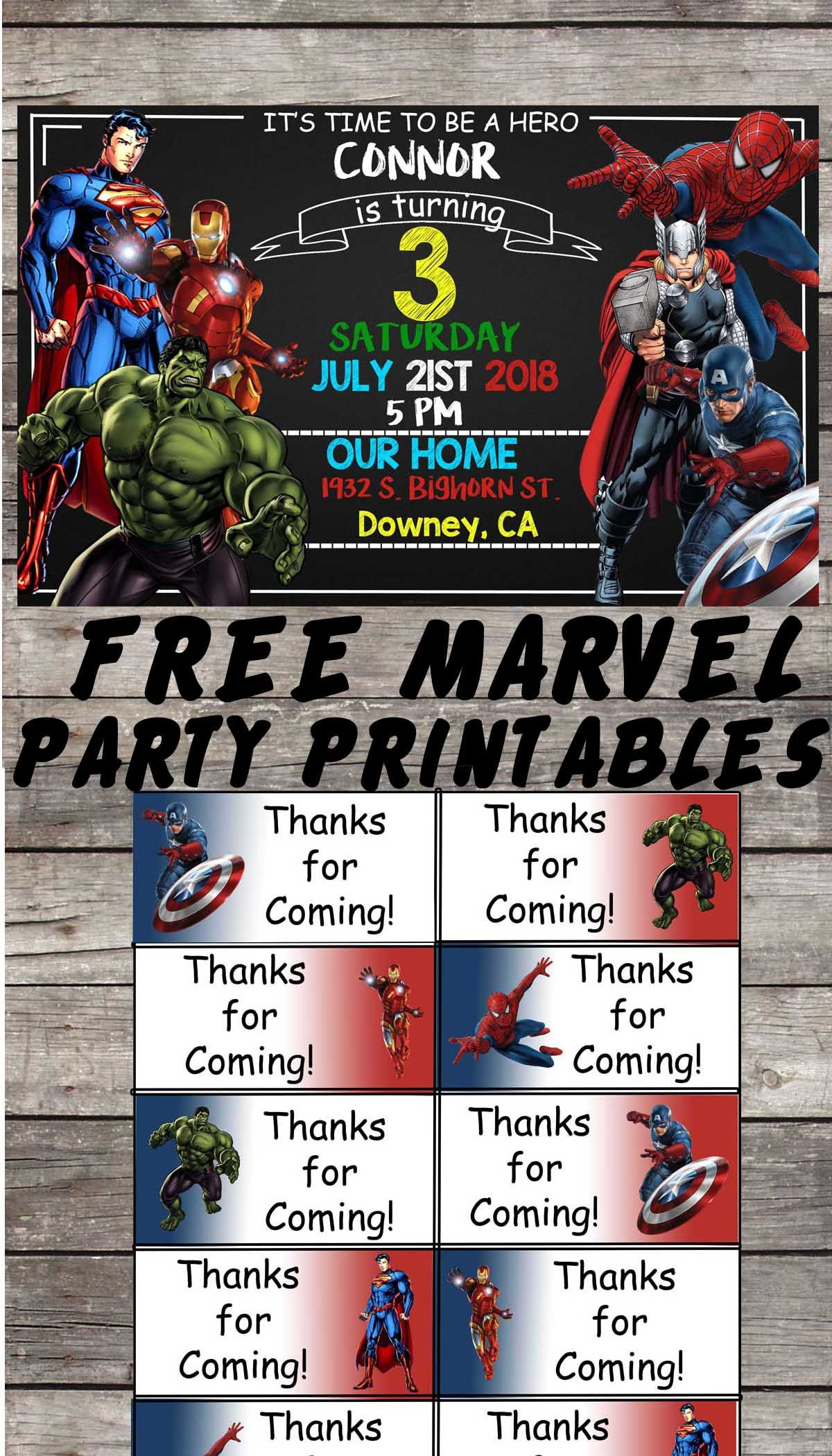 Marvel | Avengers | Birthday Party Printable Files | Invitations - Avengers Party Invitations Printable Free