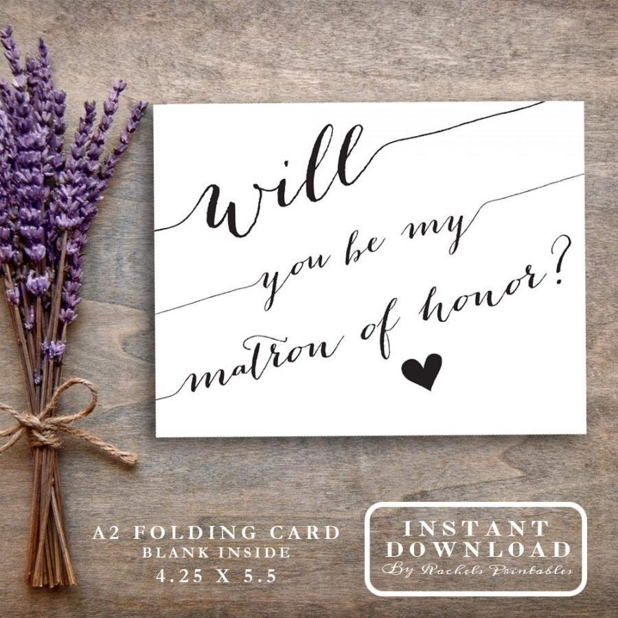 Matron Of Honor Card Printable &amp;quot;will You Be My Matron Of Honor?&amp;quot; Ask - Free Printable Will You Be My Maid Of Honor Card