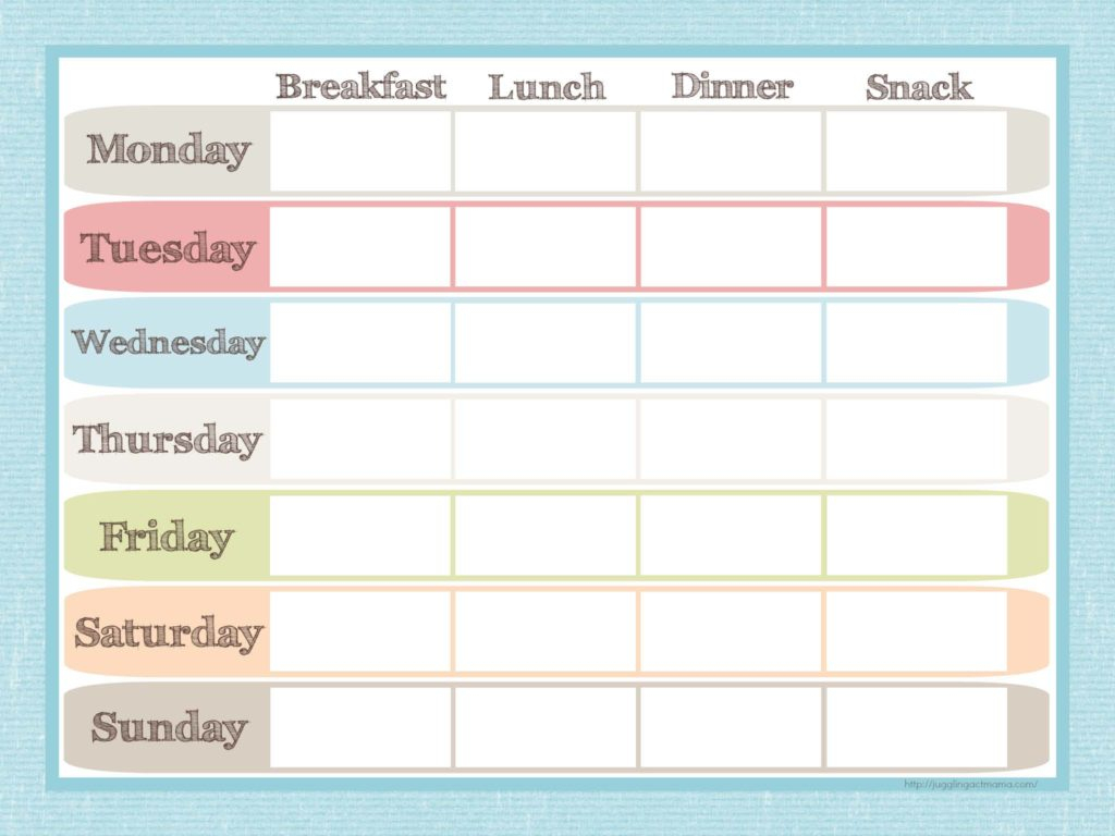 Menu Planner And Grocery List Printable Set - Juggling Act Mama - Free Printable Grocery List And Meal Planner