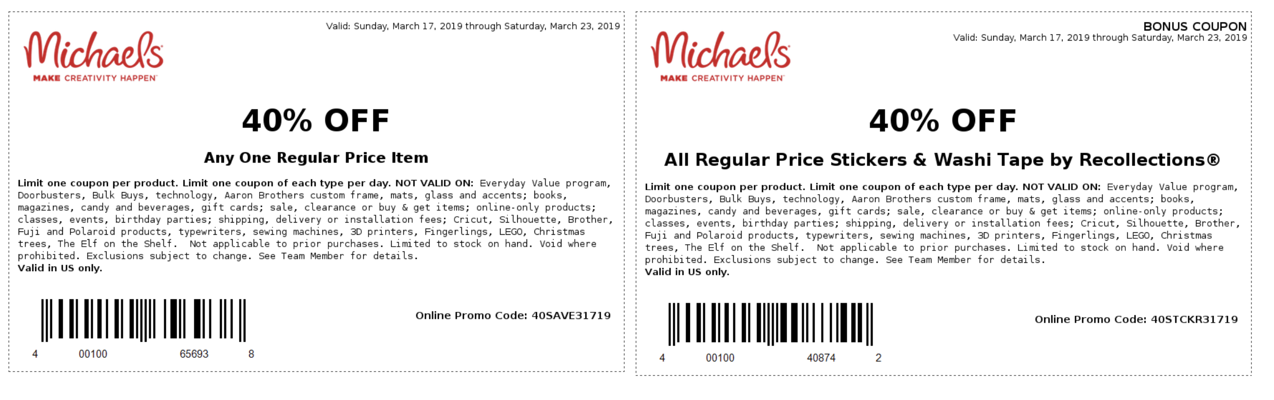 Free Printable Michaels Coupons