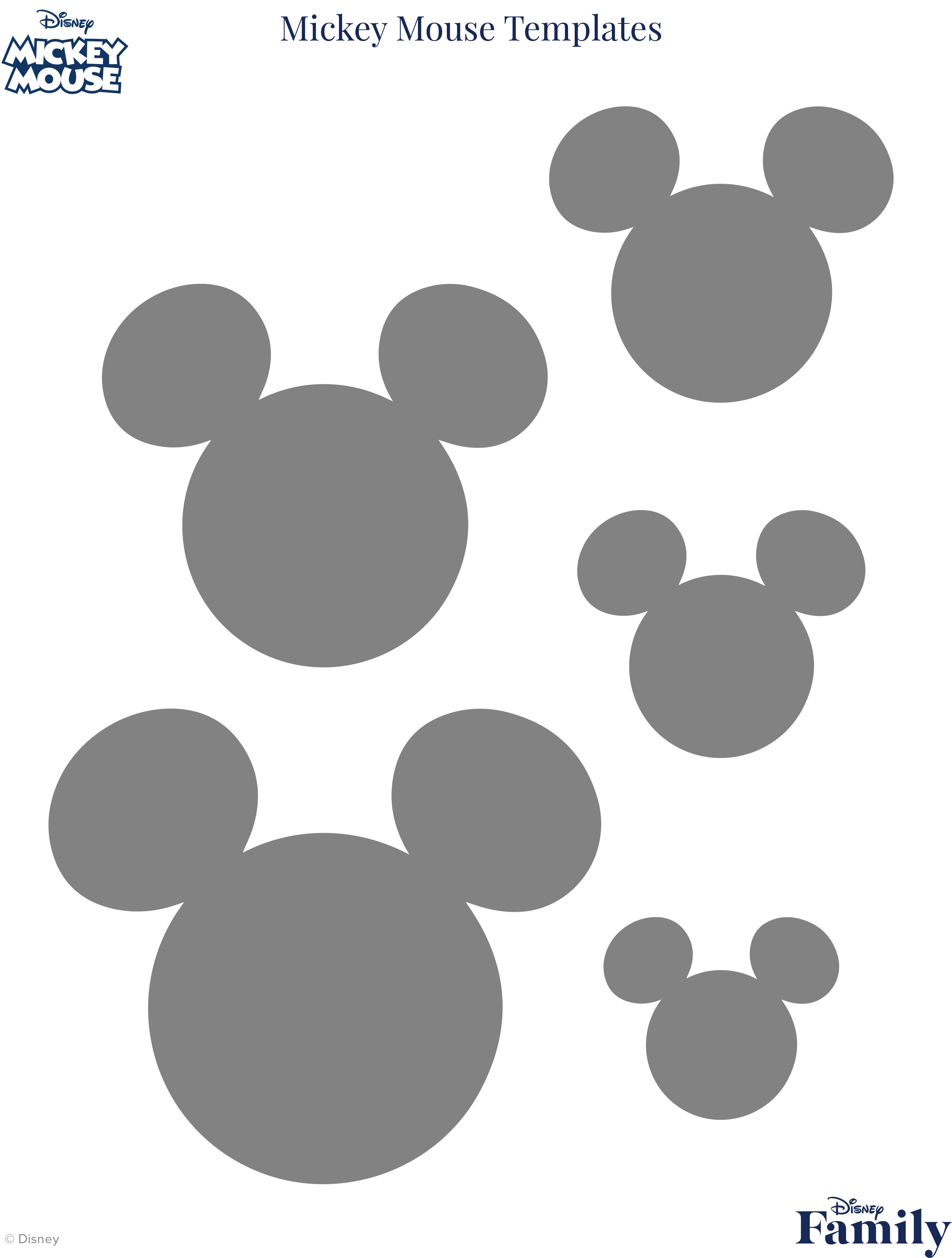 Mickey Mouse Template | Disney Family - Free Printable Mickey Mouse Head