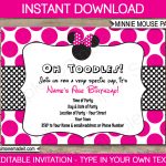 Minnie Mouse Party Invitations Template | Birthday Party   Free Printable Minnie Mouse Invitations