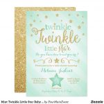 Mint Twinkle Little Star Baby Shower Invitation | Zazzle   Free Printable Twinkle Twinkle Little Star Baby Shower Invitations