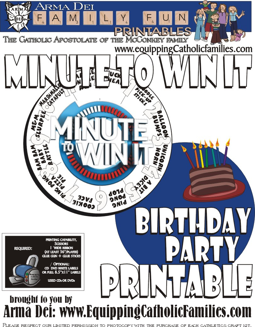 Free Printable Minute To Win It Invitations