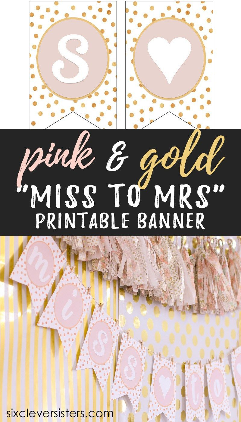 Miss To Mrs Banner - Free Printable | {Wedding Bells} | Pinterest - Free Printable Miss To Mrs Banner