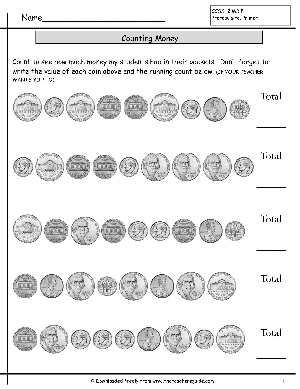 Mixed Coins Worksheet | Counting Coins Worksheets Without Quarters 2 - Free Printable Counting Money Worksheets For 2Nd Grade