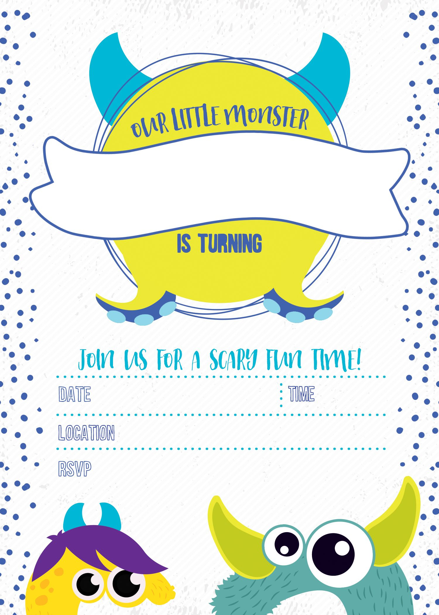 Monster Birthday Invitation Free Printable In 2019 | You Are My - Free Printable Monsters Inc Birthday Invitations