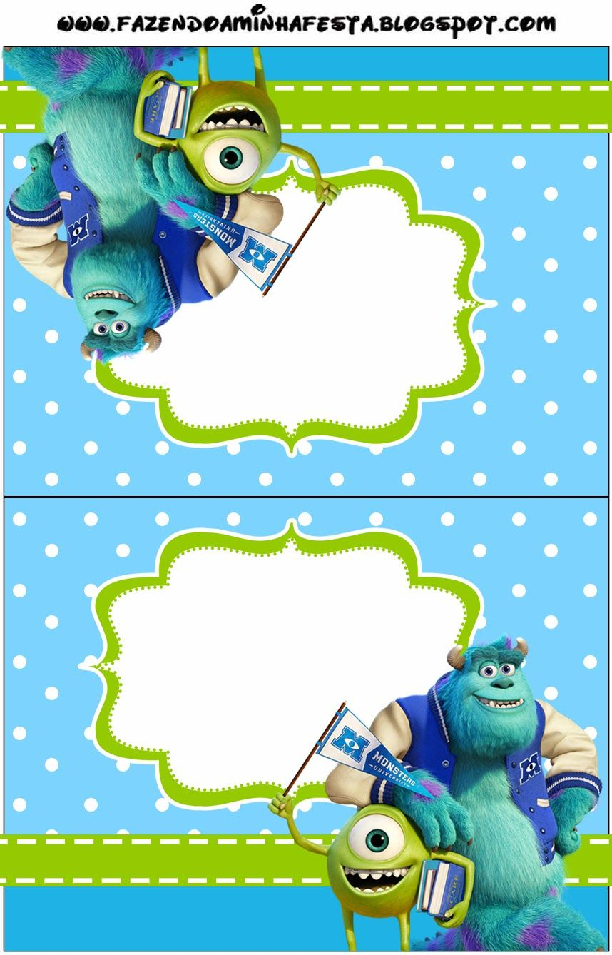 Monster University: Free Printable Party Invitations. | Oh My Fiesta - Free Printable Monsters Inc Birthday Invitations