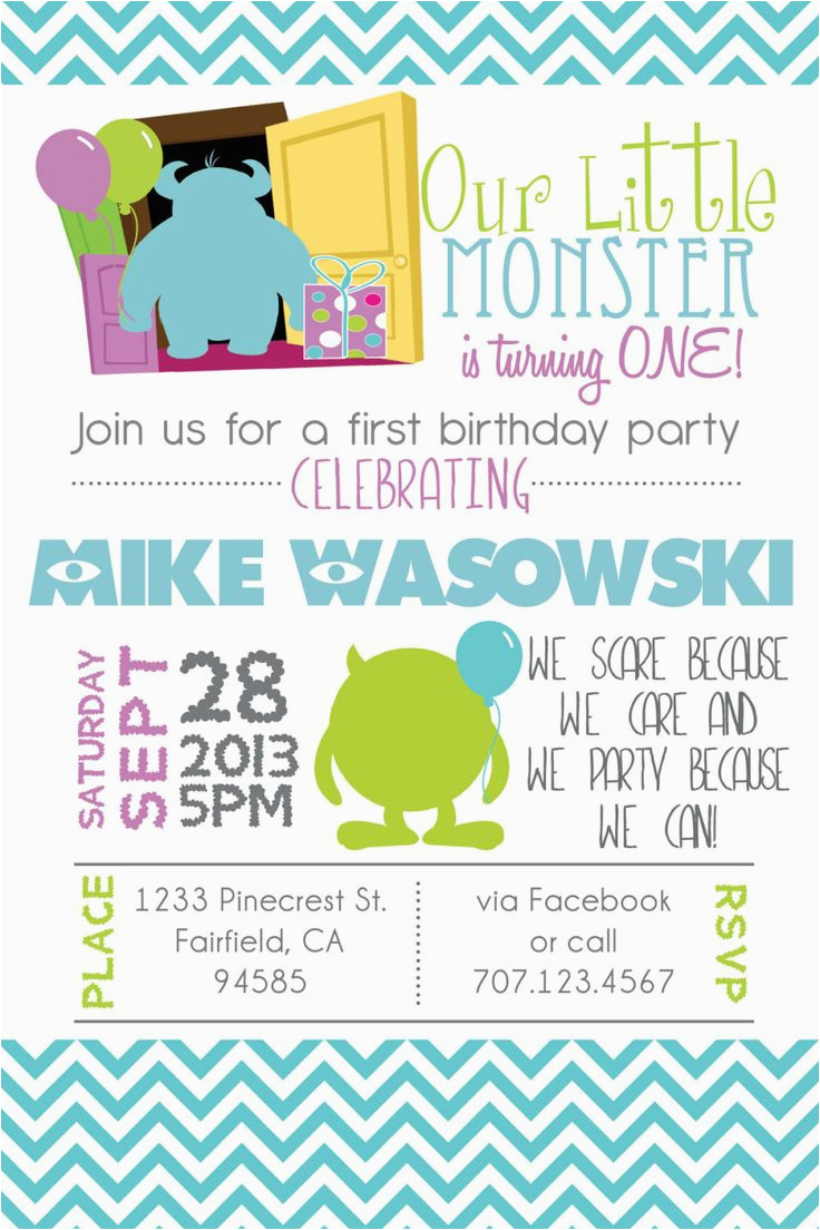 Monsters Inc First Birthday Invitations | Birthdaybuzz - Free Printable Monsters Inc Birthday Invitations