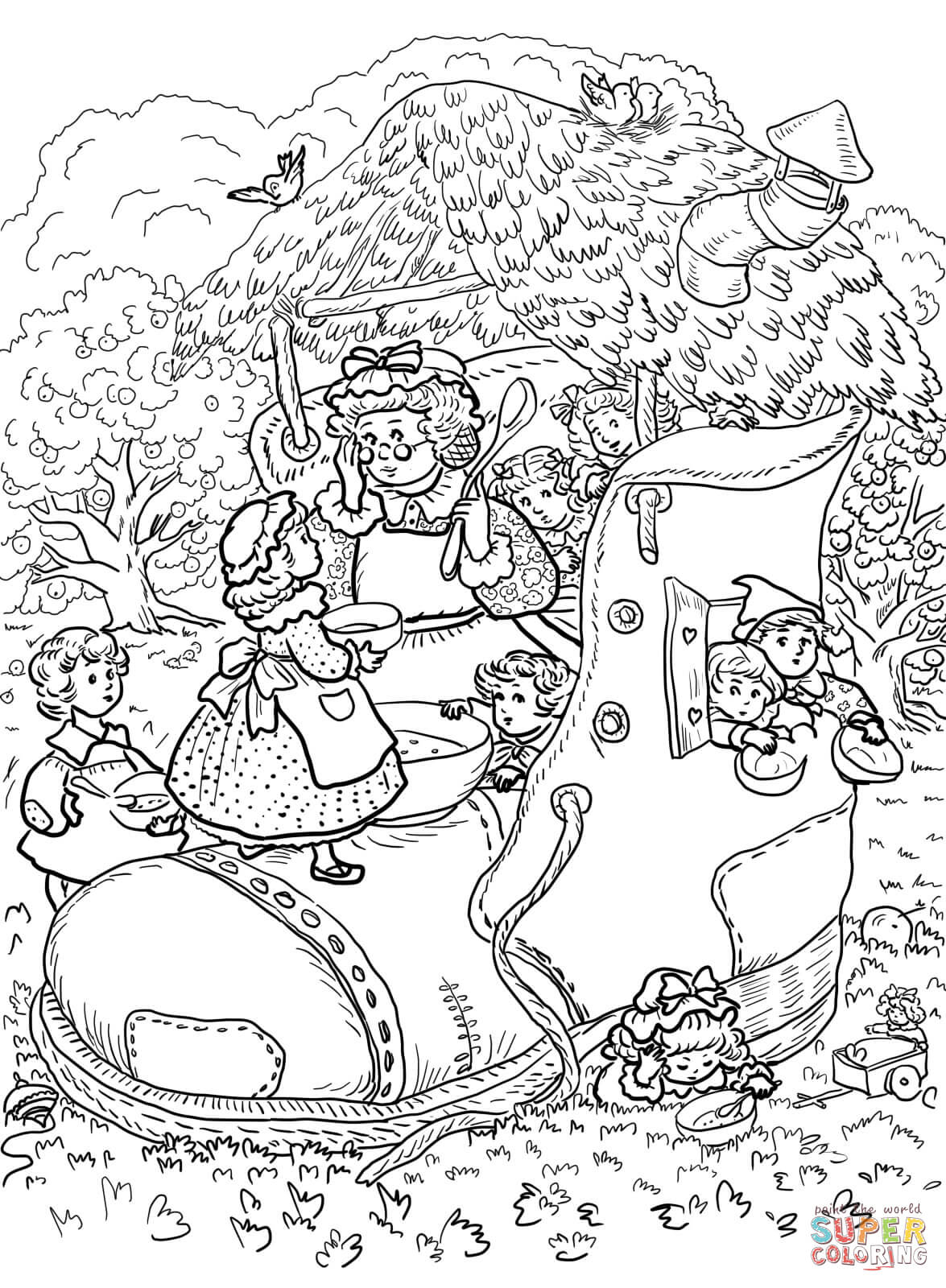 Mother Goose Nursery Rhymes Coloring Pages | Free Coloring Pages - Mother Goose Coloring Pages Free Printable