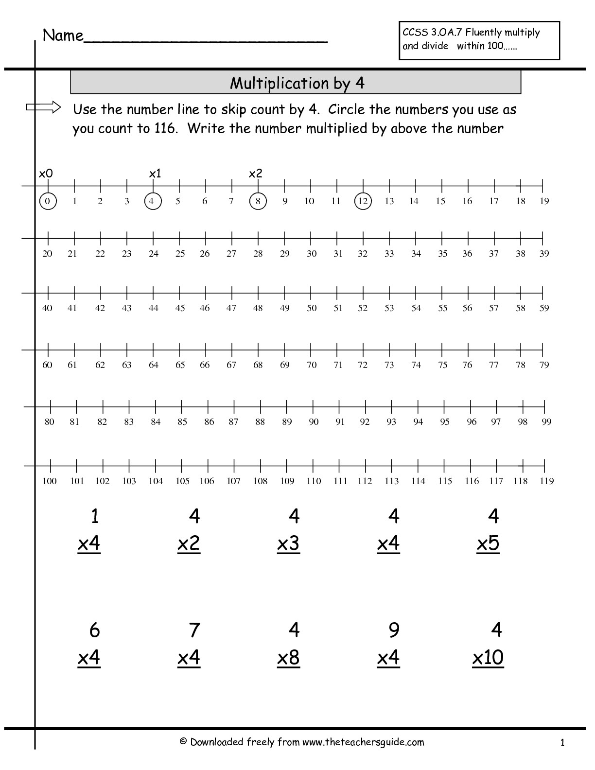 free printable number line to 30