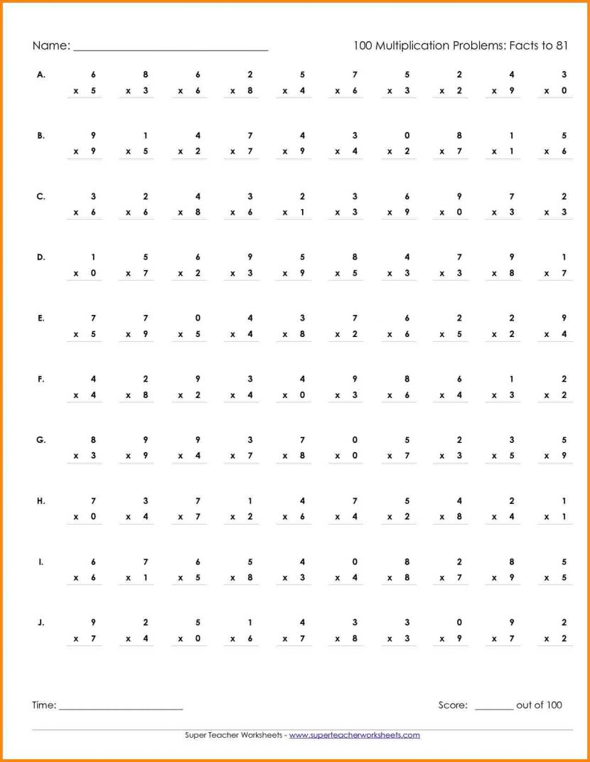 Multiplication Worksheets 3Rd Grade Timed Test For All - Free Printable Multiplication Speed Drills