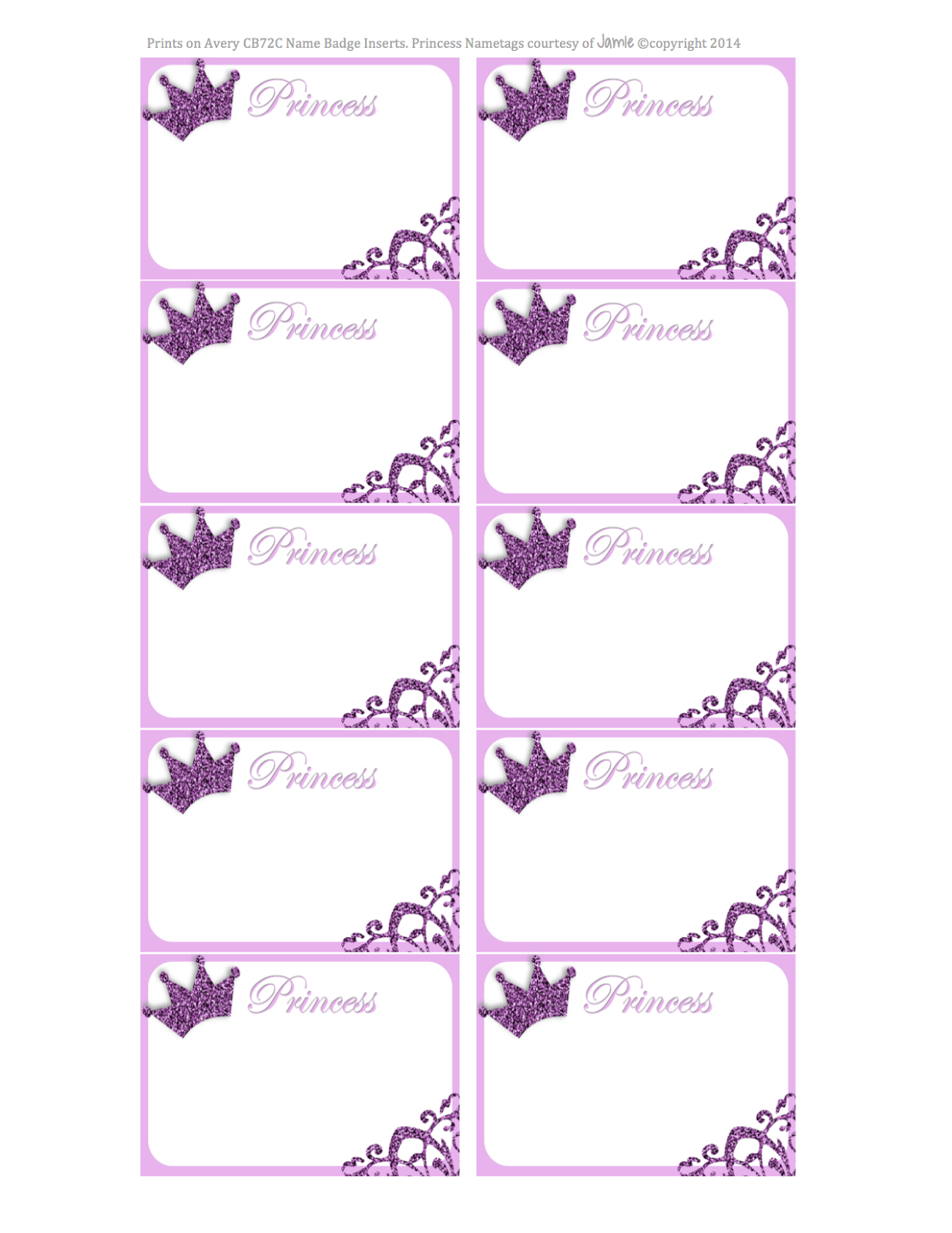 My Fashionable Designs: Princess Nametags Or Labels - Free Printable - Free Printable Name Tags