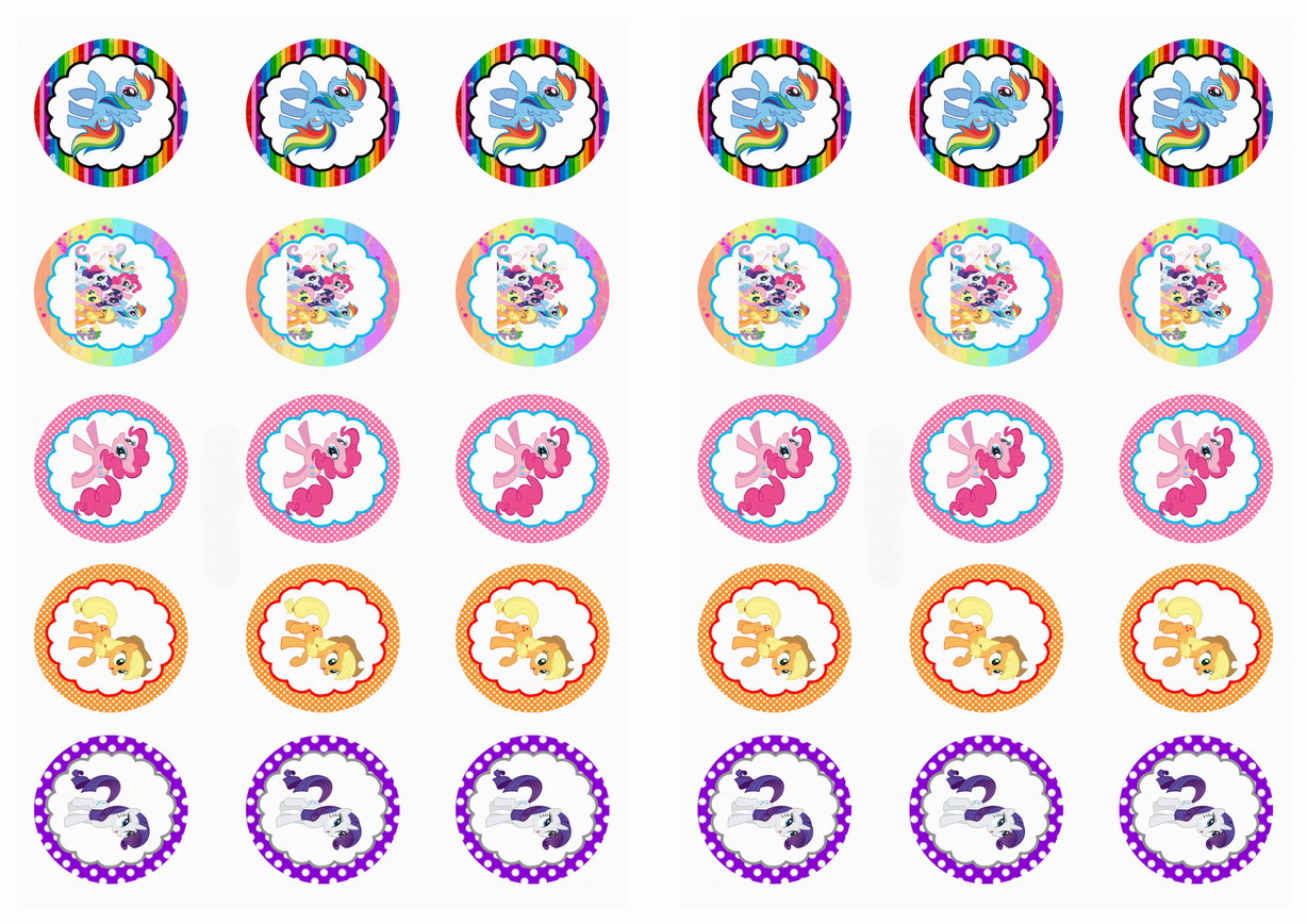 My Little Pony Stickers | Birthday Printable - Free Printable My Little Pony Cupcake Toppers