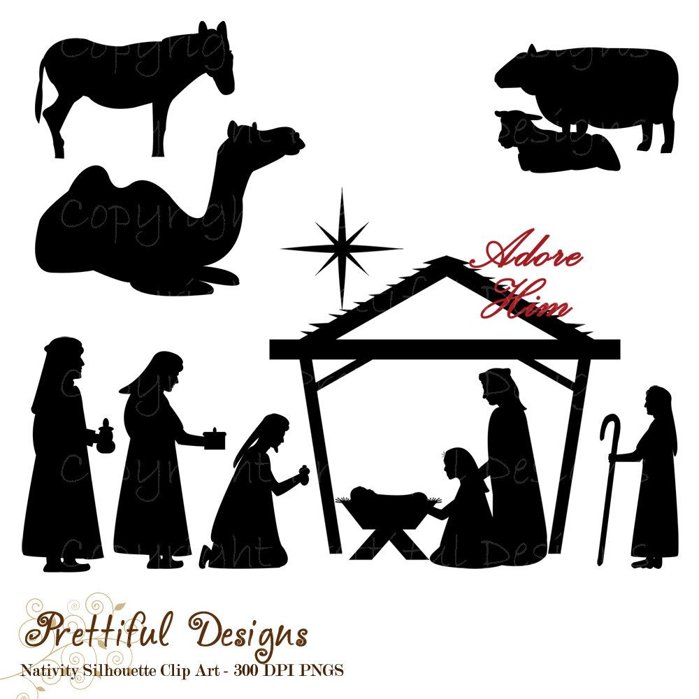 Nativity Silhouette Template Printable - Free Printable Nativity Silhouette