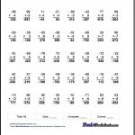 Negative Numbers Free Math Worksheets For Negative Numbers Problems   Free Printable Multiplication Worksheets