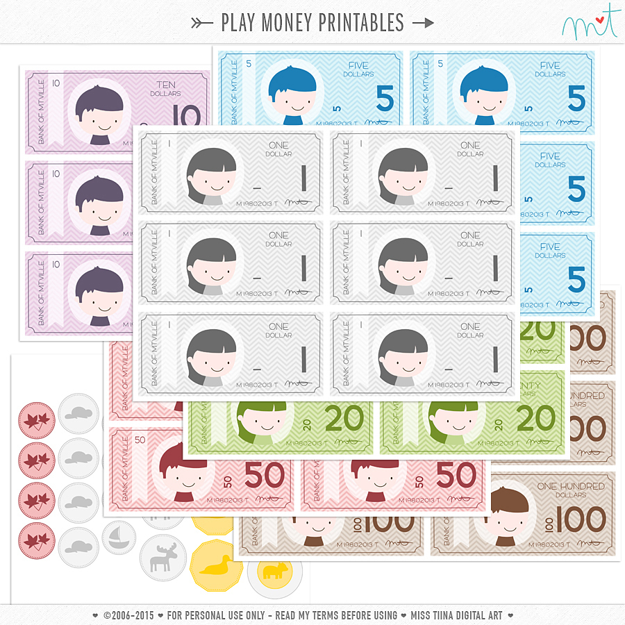 New Vector Saving Up + Free Printable Play Money! | Misstiina - Free Printable Canadian Play Money For Kids