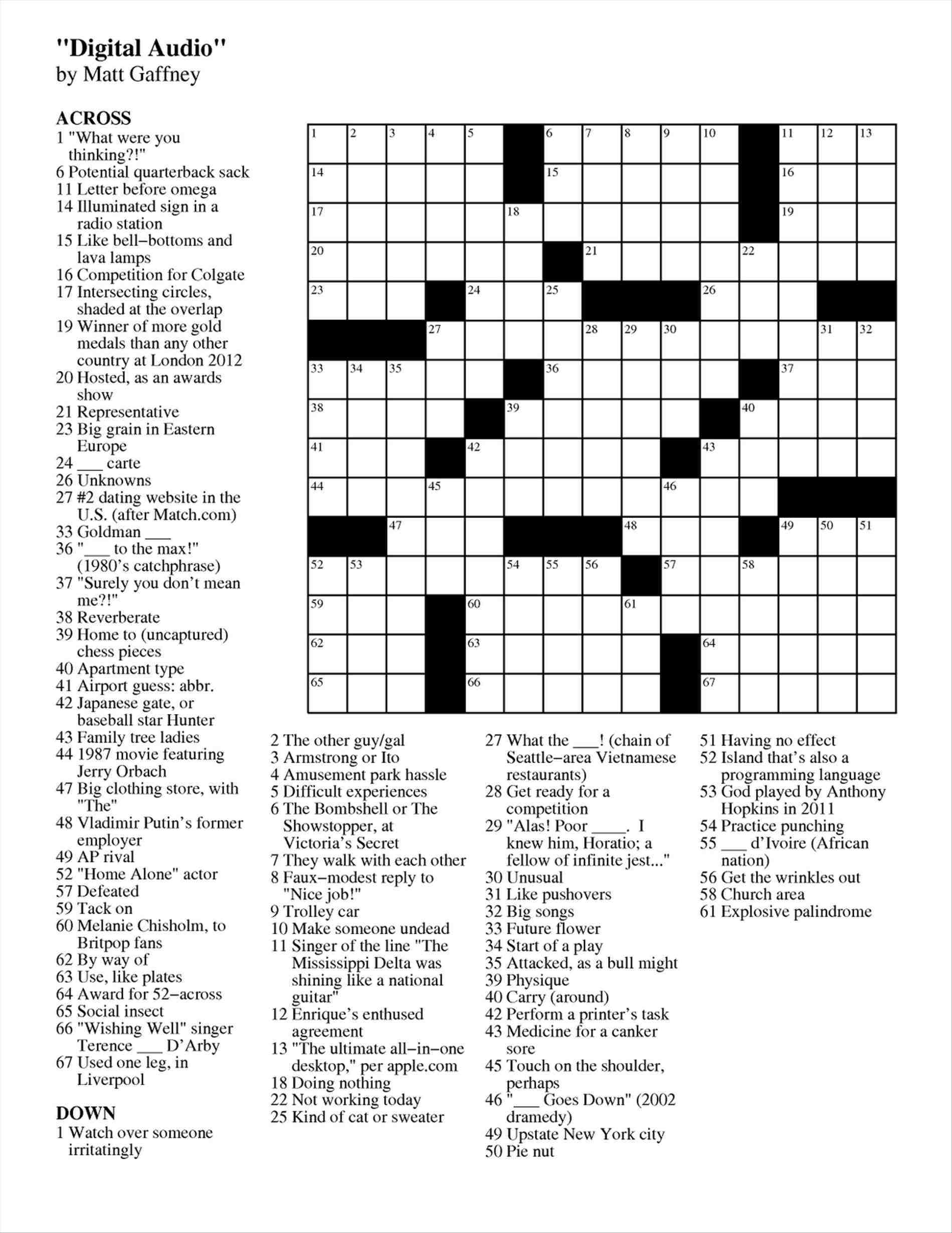 Nhl Crossword Puzzle Printable Crosswords All - Free Printable Crossword Puzzles For Kids