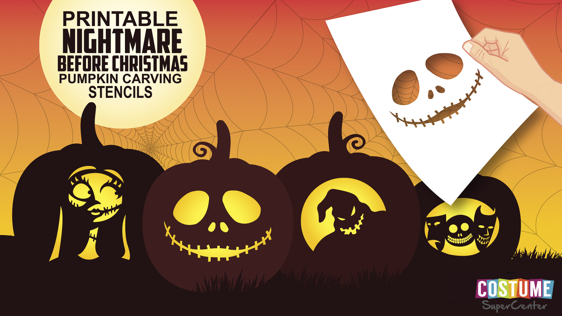 Nightmare Before Christmas Pumpkin Carving Stencils | Costume - Free Printable Nightmare Before Christmas Pumpkin Stencils