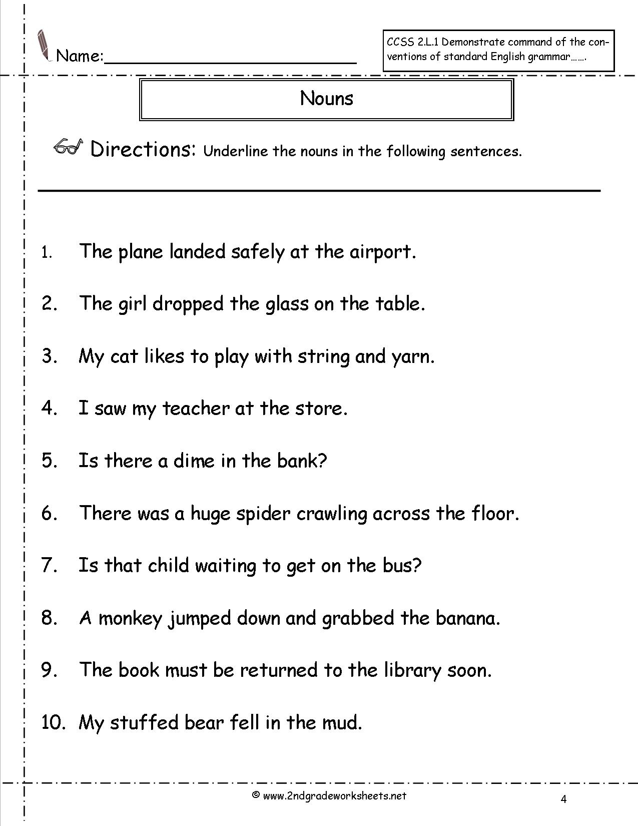 Nouns Worksheets And Printouts - Free Printable Pronoun Worksheets For 2Nd Grade