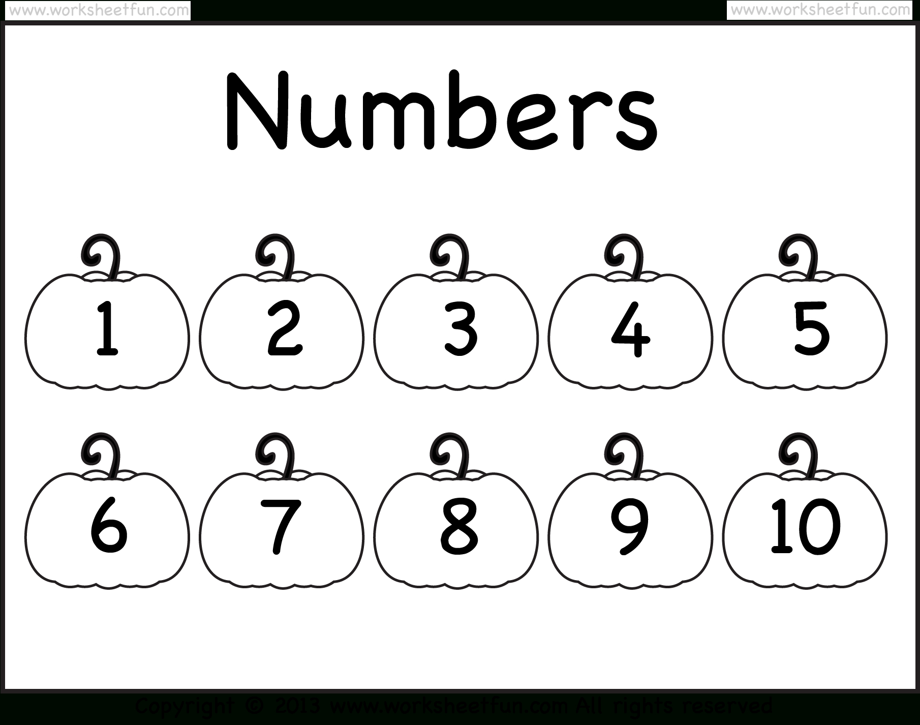 free printable number chart 1 10 free printable