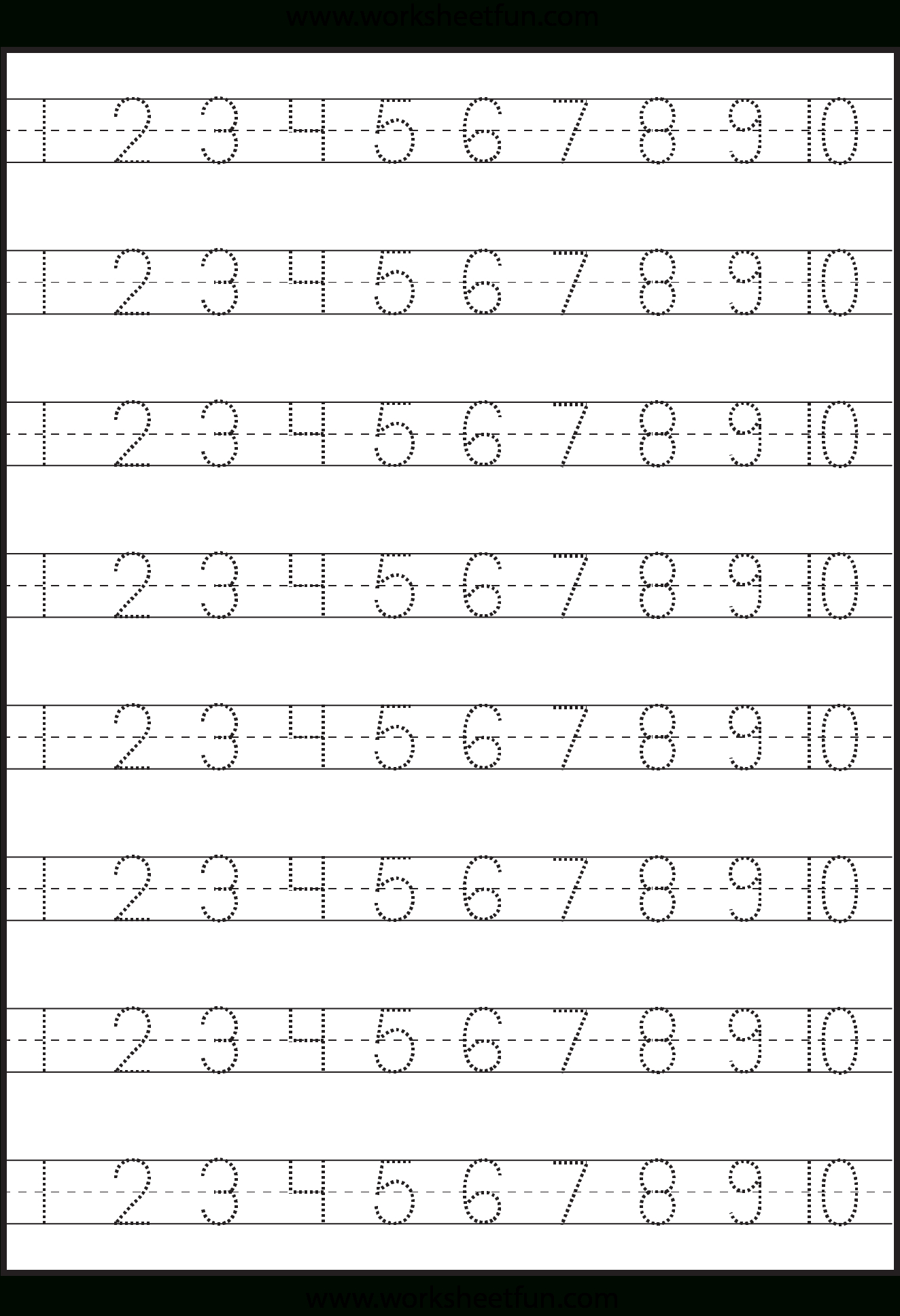 Number Tracing – 1-10 – Worksheet / Free Printable Worksheets - Free Printable Tracing Numbers 1 50