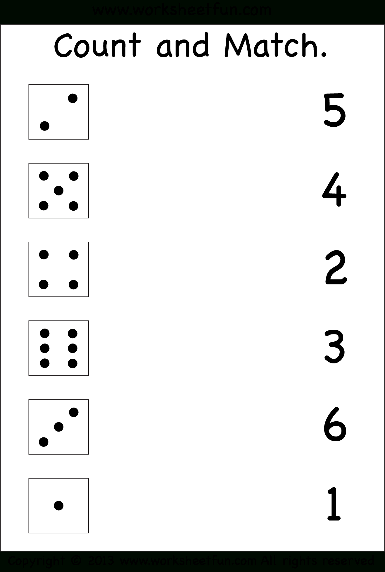 Numbers – Count And Match / Free Printable Worksheets – Worksheetfun - Free Printable Form Constancy Worksheets