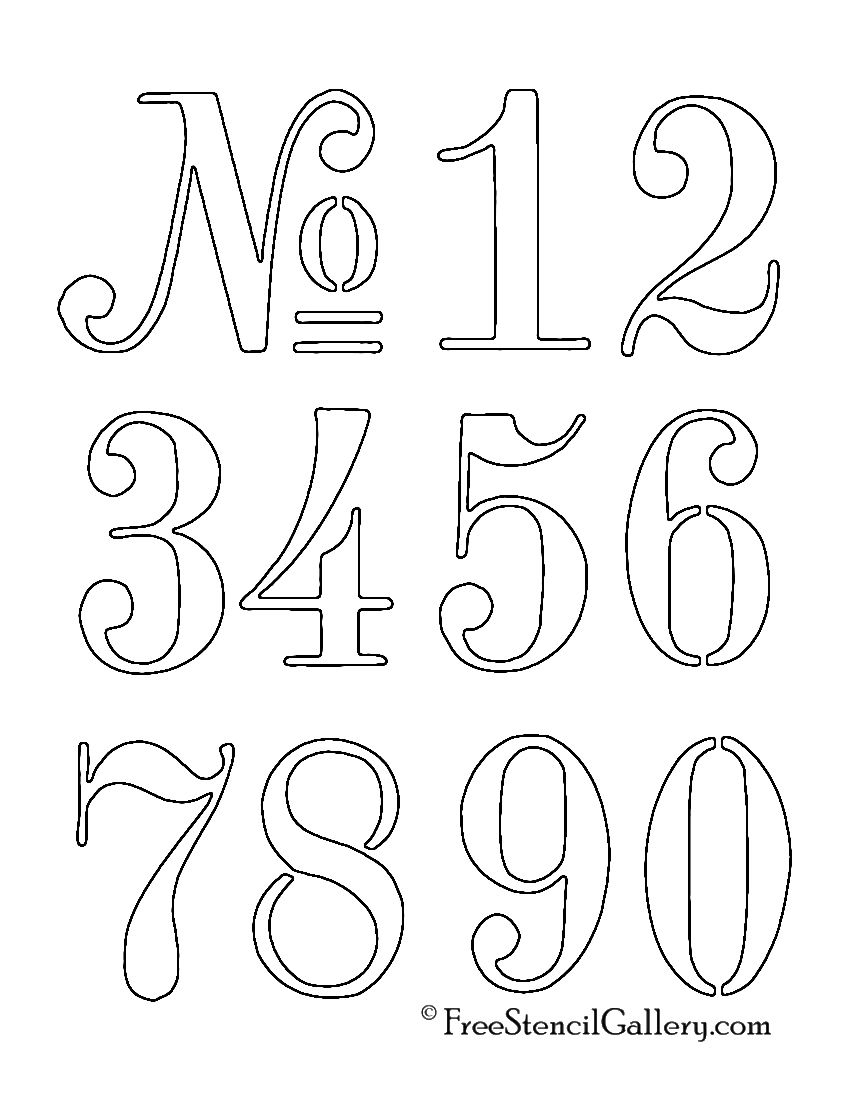 Numbers Stencil … | Outdoor Decor | Stenc… - Free Printable Fancy Number Stencils