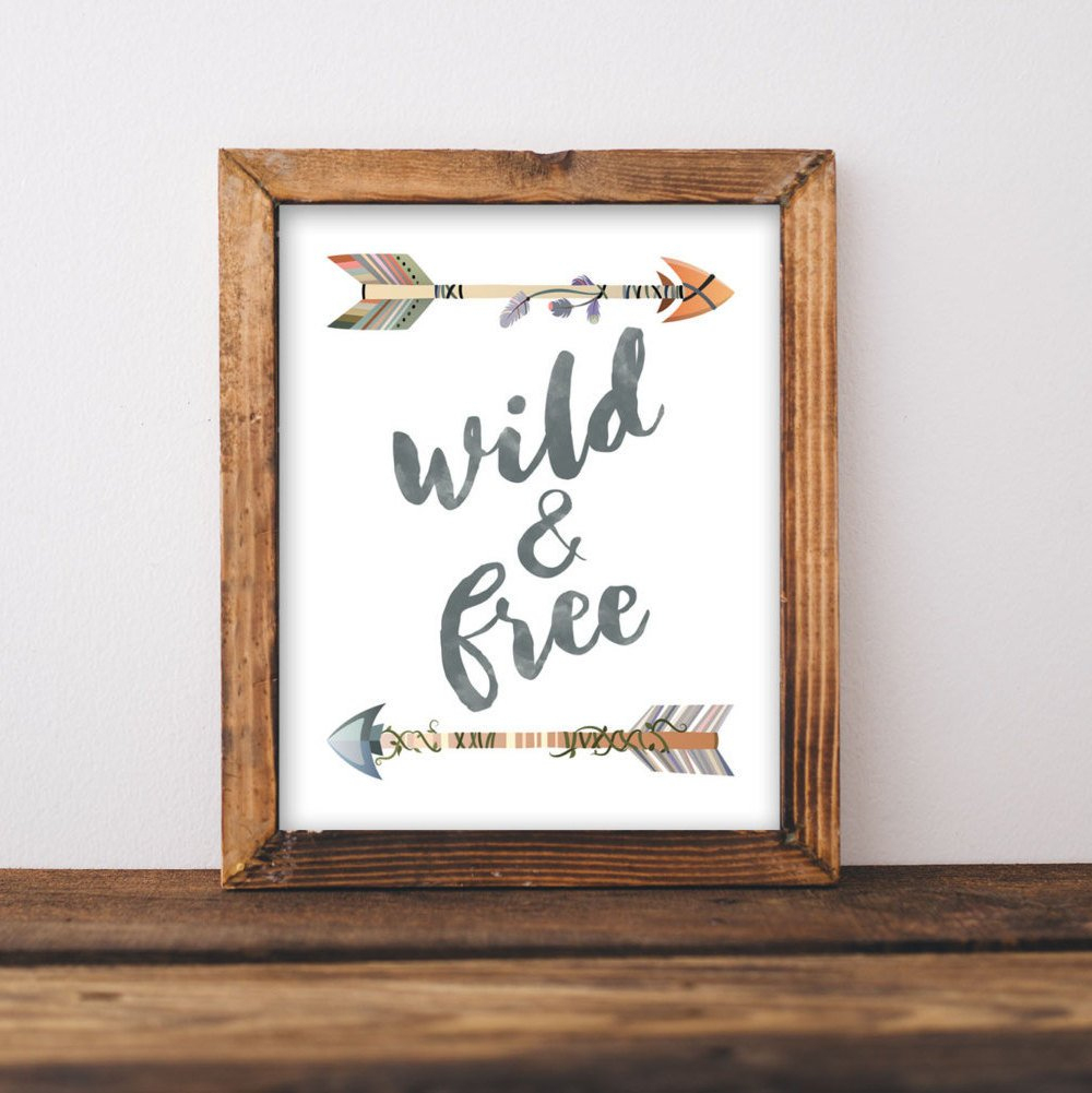 Nursery Printable Wall Art Wild And Free Printable Quote | Etsy - Free Printable Wall Art Quotes