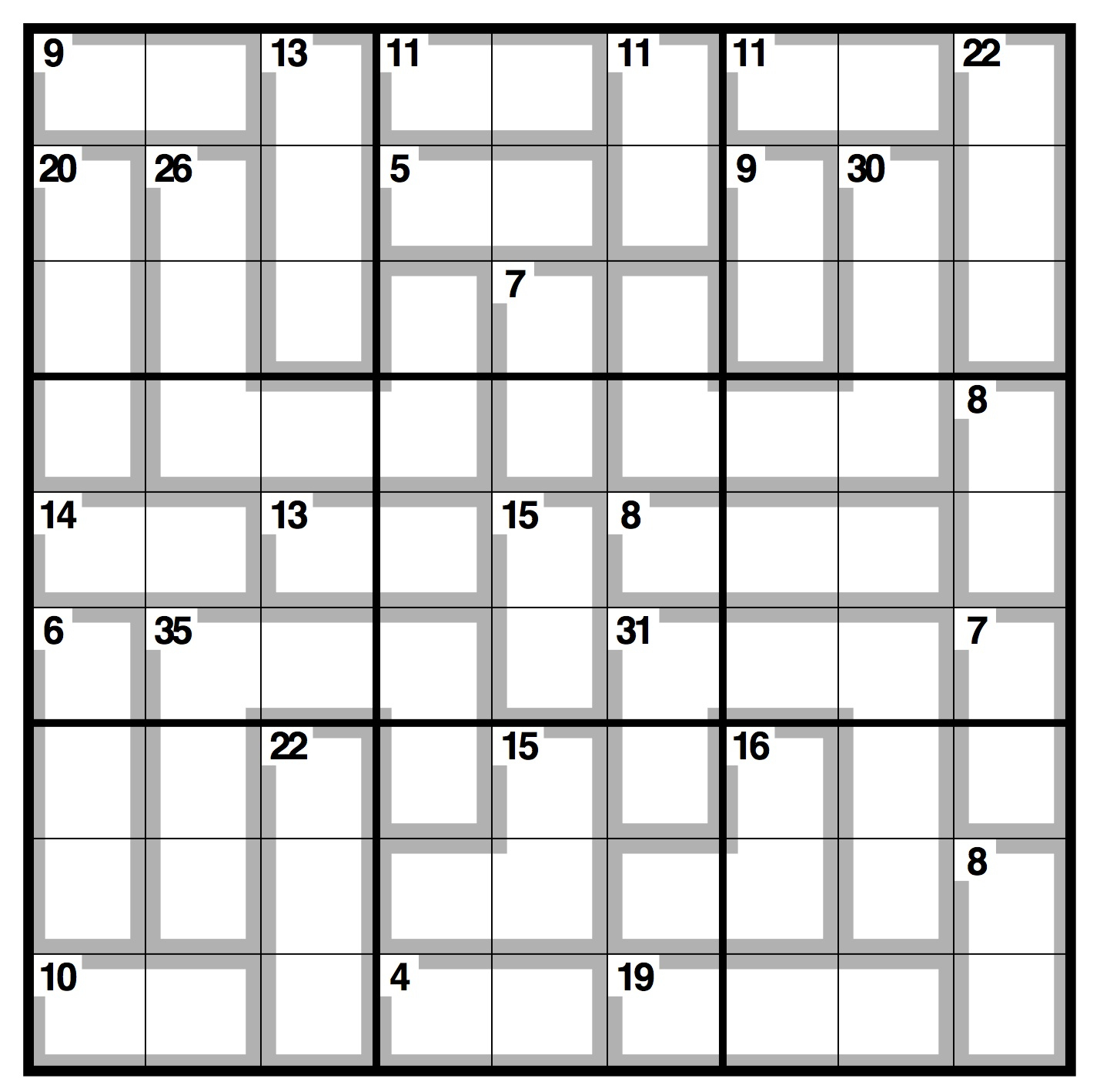 Printable Killer Sudoku Puzzles Free