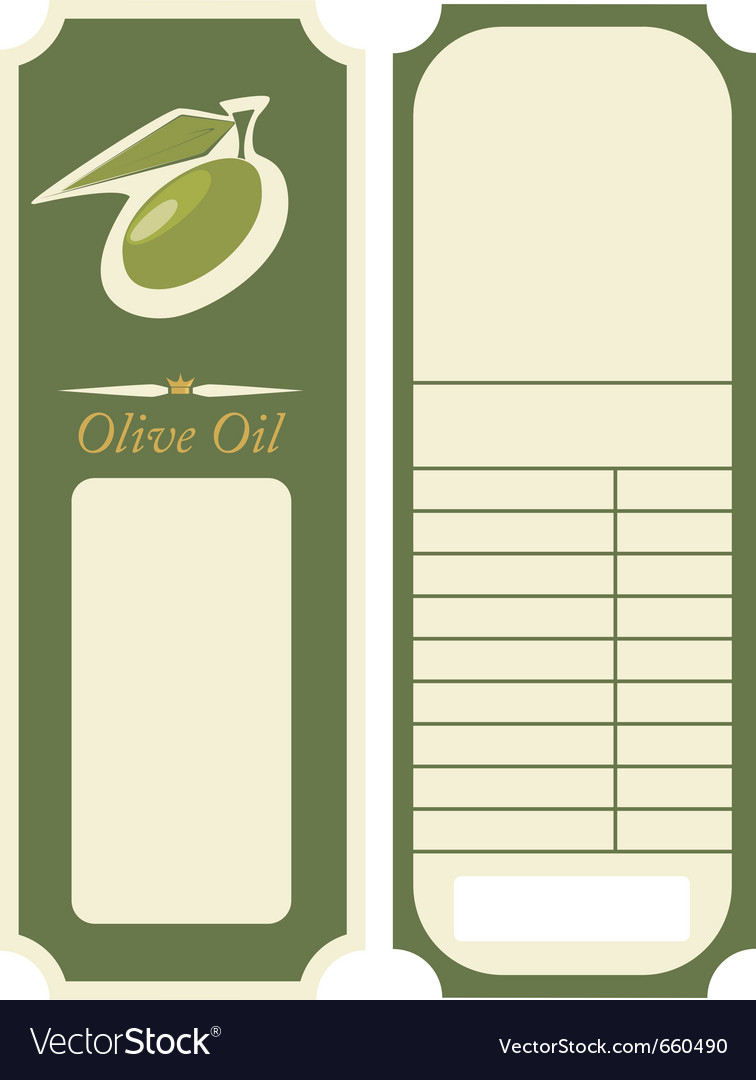 Olive Oil Label Template Royalty Free Vector Image - Free Printable Olive Oil Labels