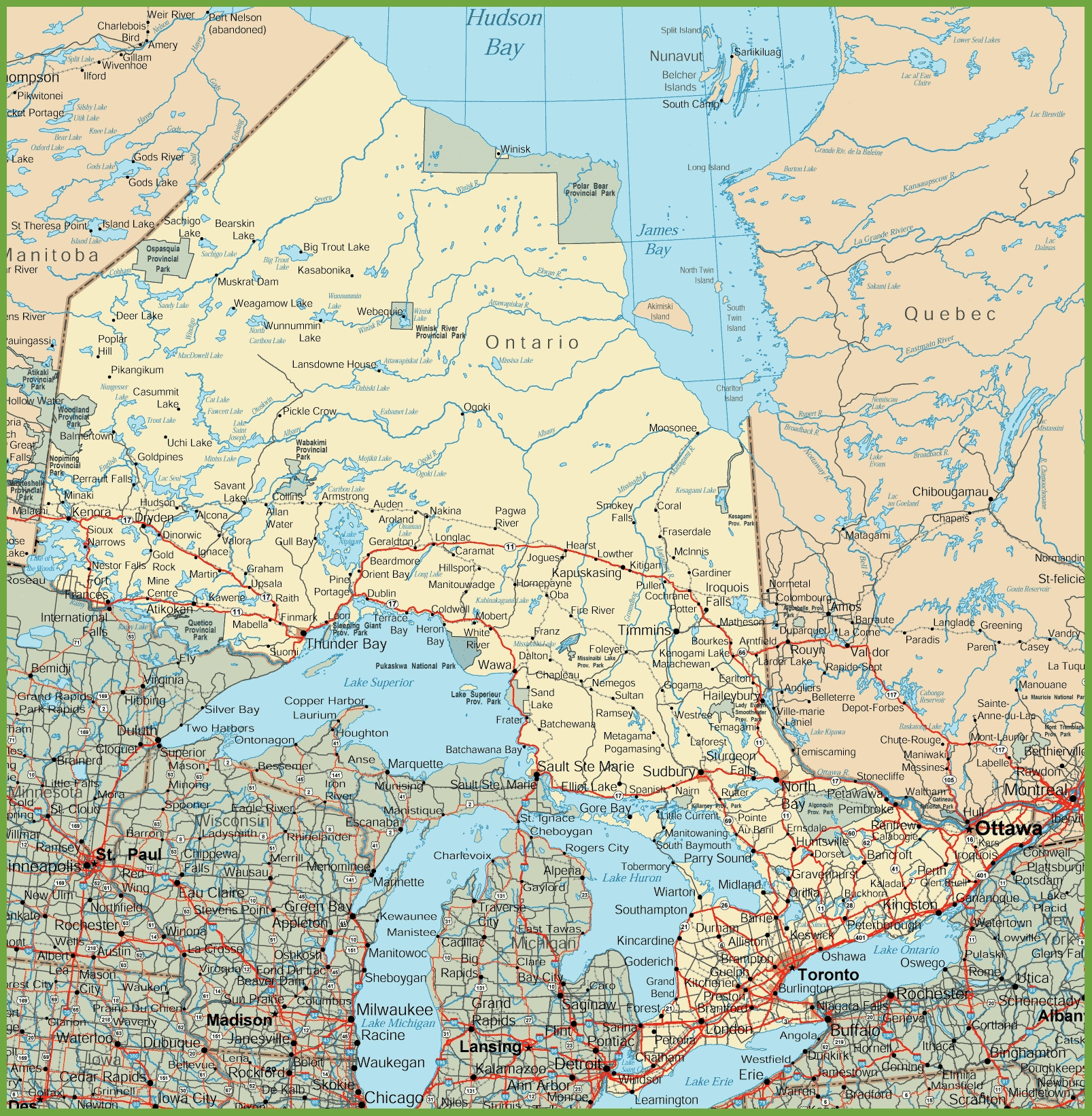 Ontario Road Map - Free Printable Map Of Ontario