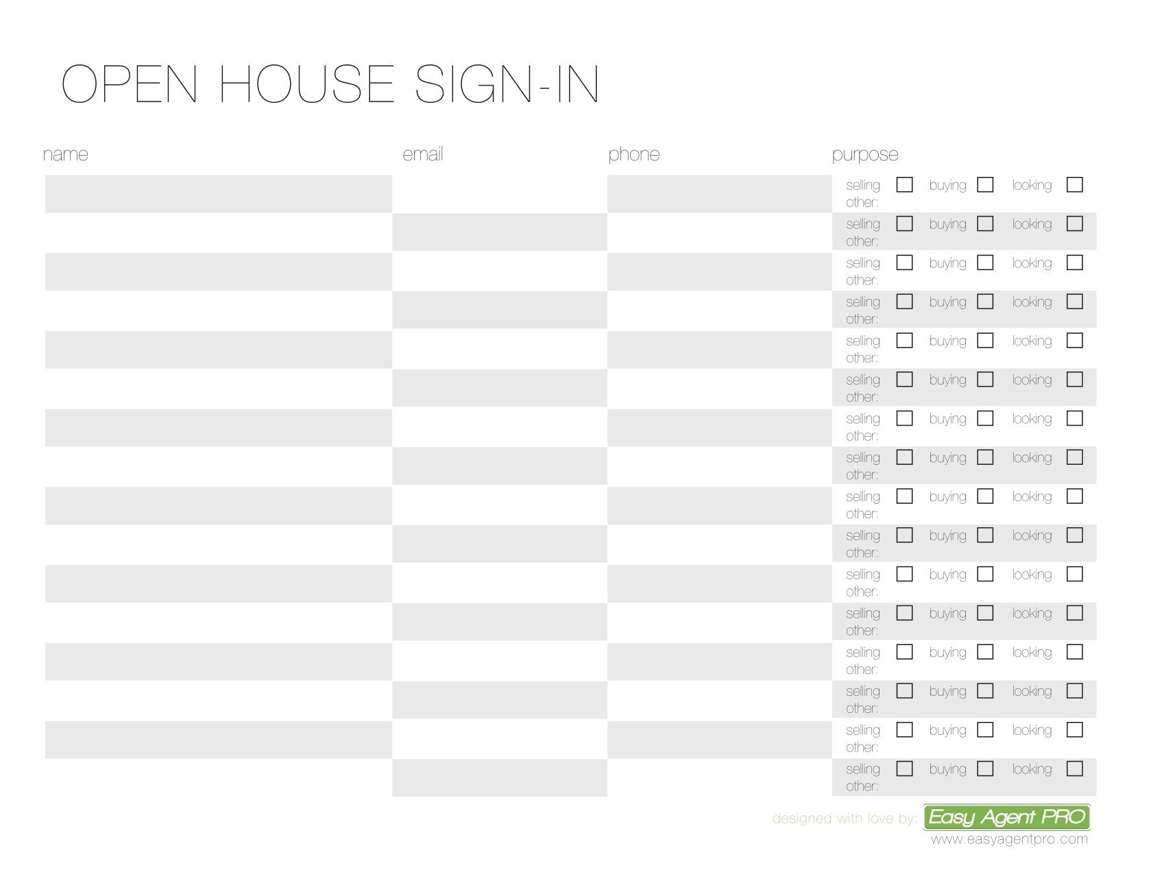 Open House Sign In Sheet Printable Templates (Free &amp;amp; Ready For Use) - Free Printable Sign In Sheet