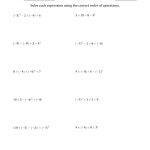 Order Of Operations With Negative And Positive Integers (Four Steps) (A)   Order Of Operations Free Printable Worksheets With Answers