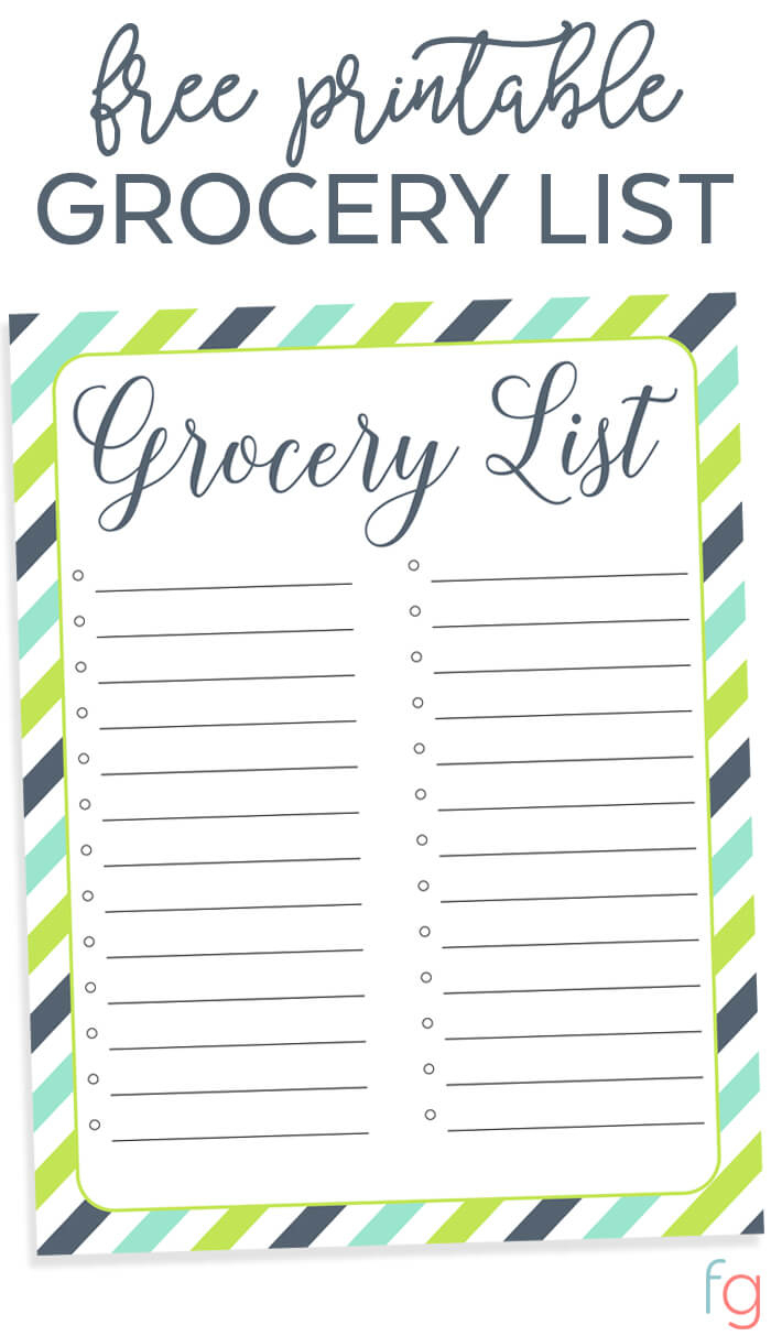 Organizing Grocery List - Free Printable - Free Printable Shopping List