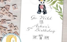 Panda Bear Birthday Party Invitation Zoo Animal Invitation | Etsy - Panda Bear Invitations Free Printable