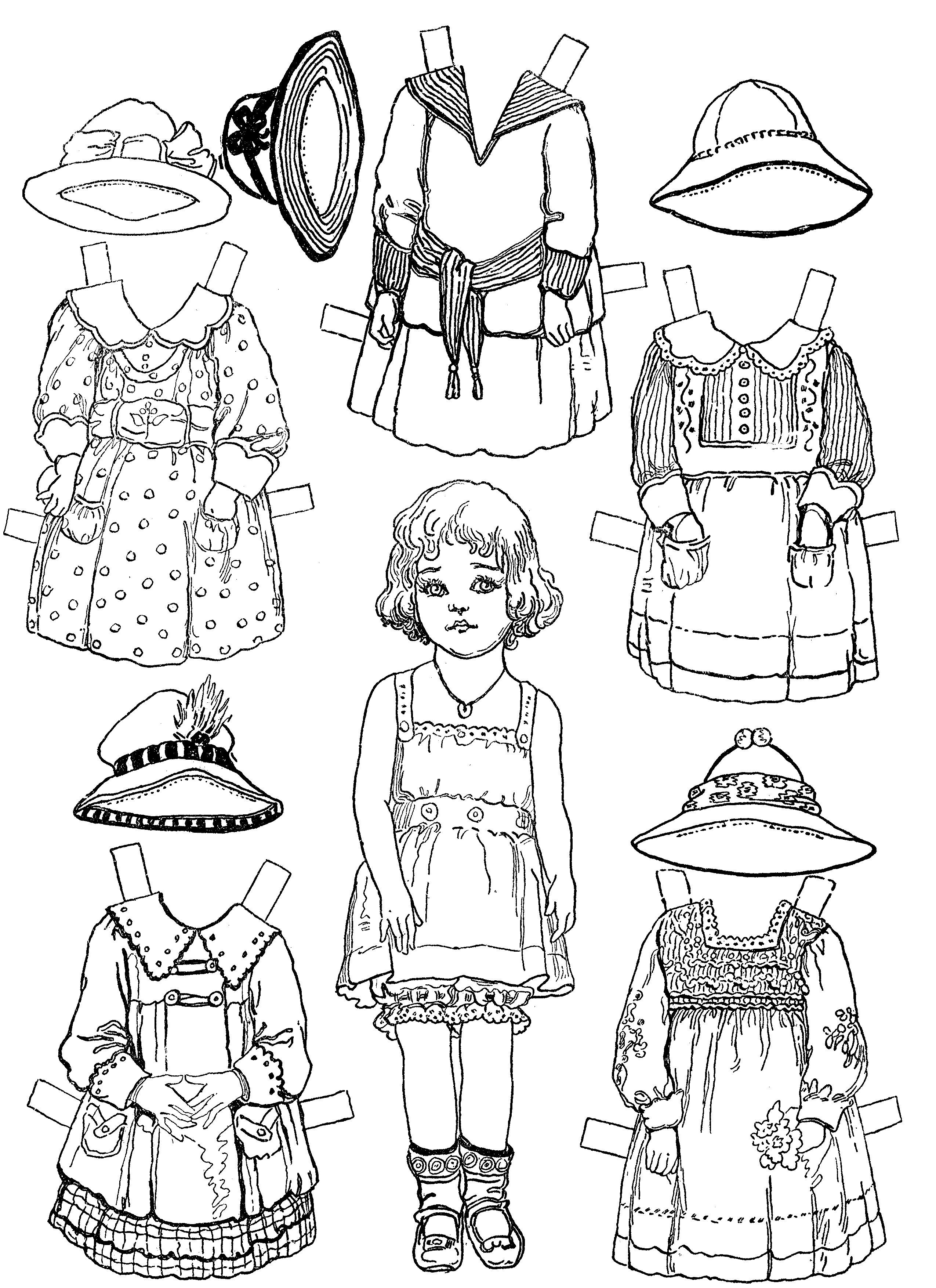Paper Dolls And Paper Doll Dresses – Printable From Kid Fun | Color - Free Printable Paper Doll Coloring Pages