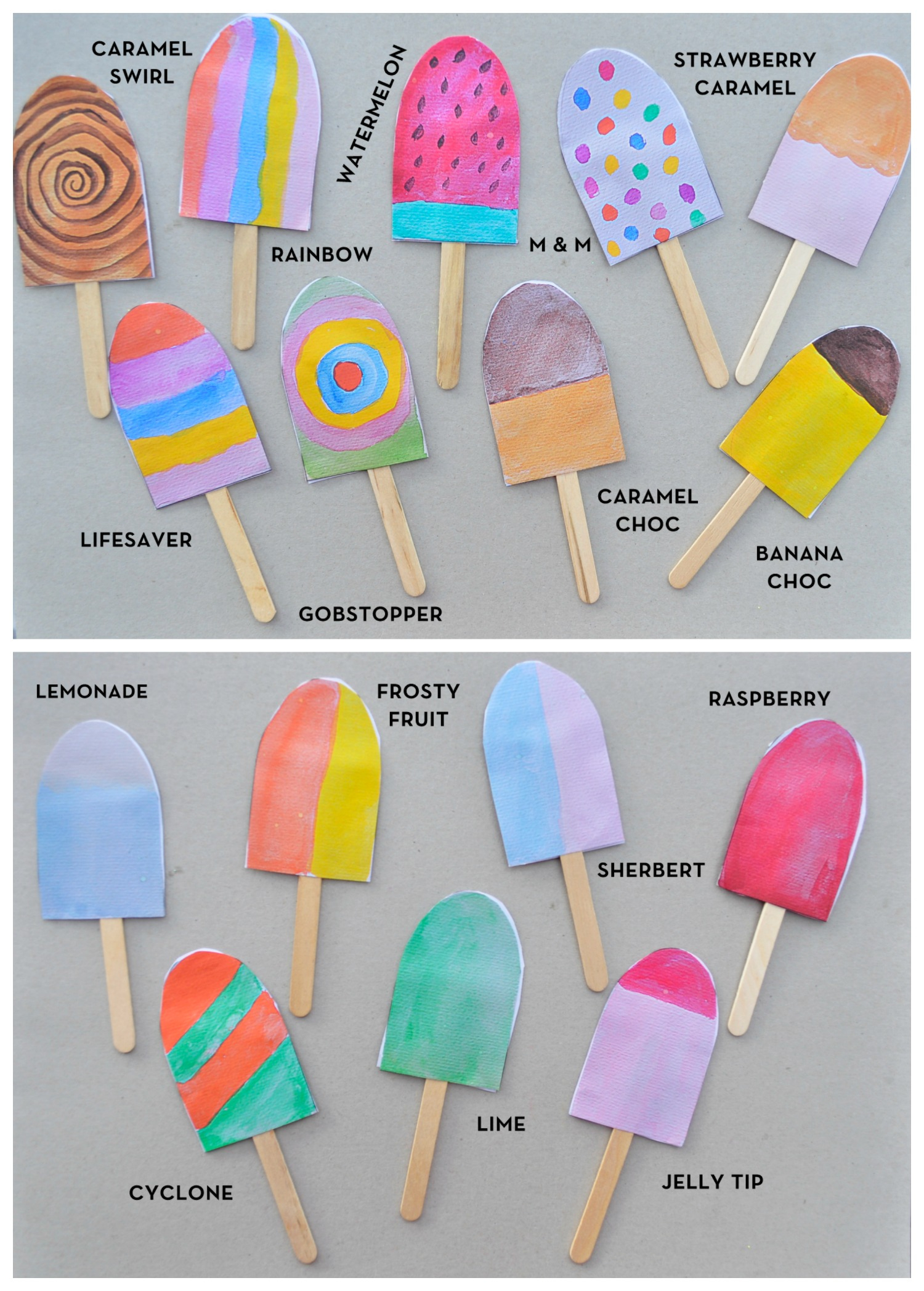 Paper Popsicles – For Imaginative Play – Be A Fun Mum - Free Printable Popsicle Template