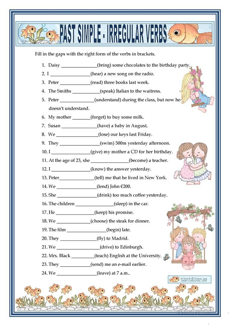 Past Simple - Irregular Verbs Worksheet - Free Esl Printable - Free Printable Past Tense Verbs Worksheets