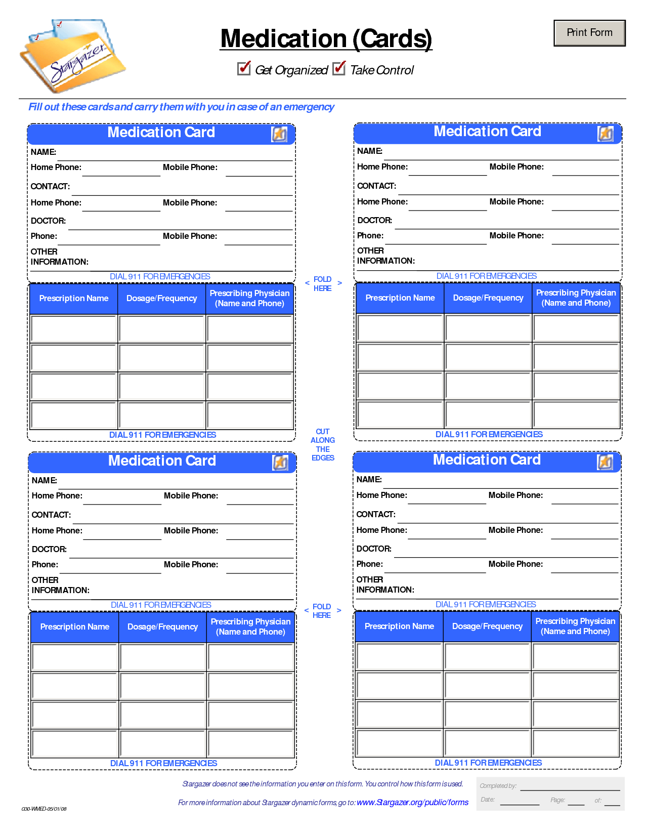Patient Medication Card Template | Emergency Kits | Medication List - Free Printable Id Cards Templates