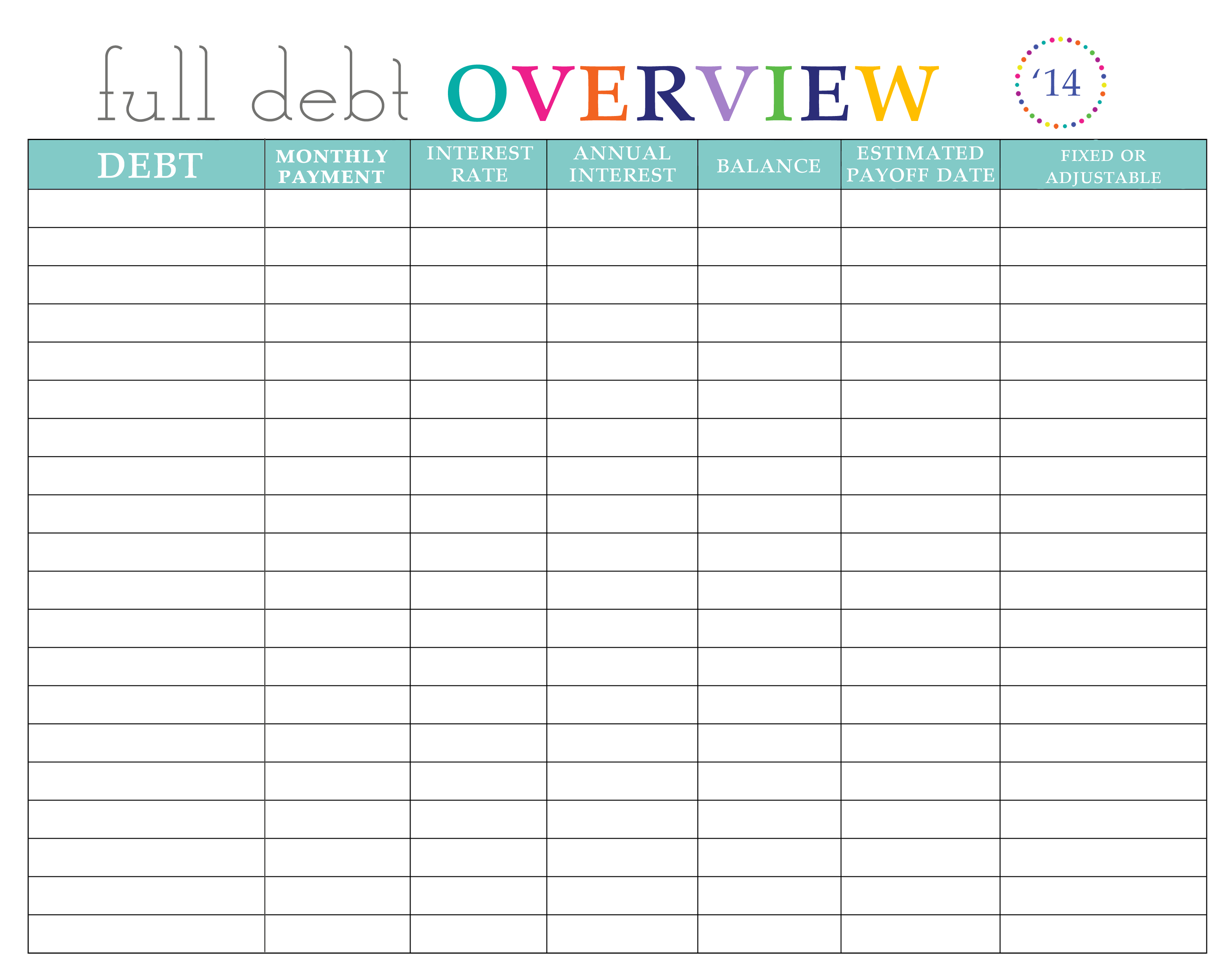 Paying Off Debt Worksheets - Free Printable Debt Payoff Worksheet