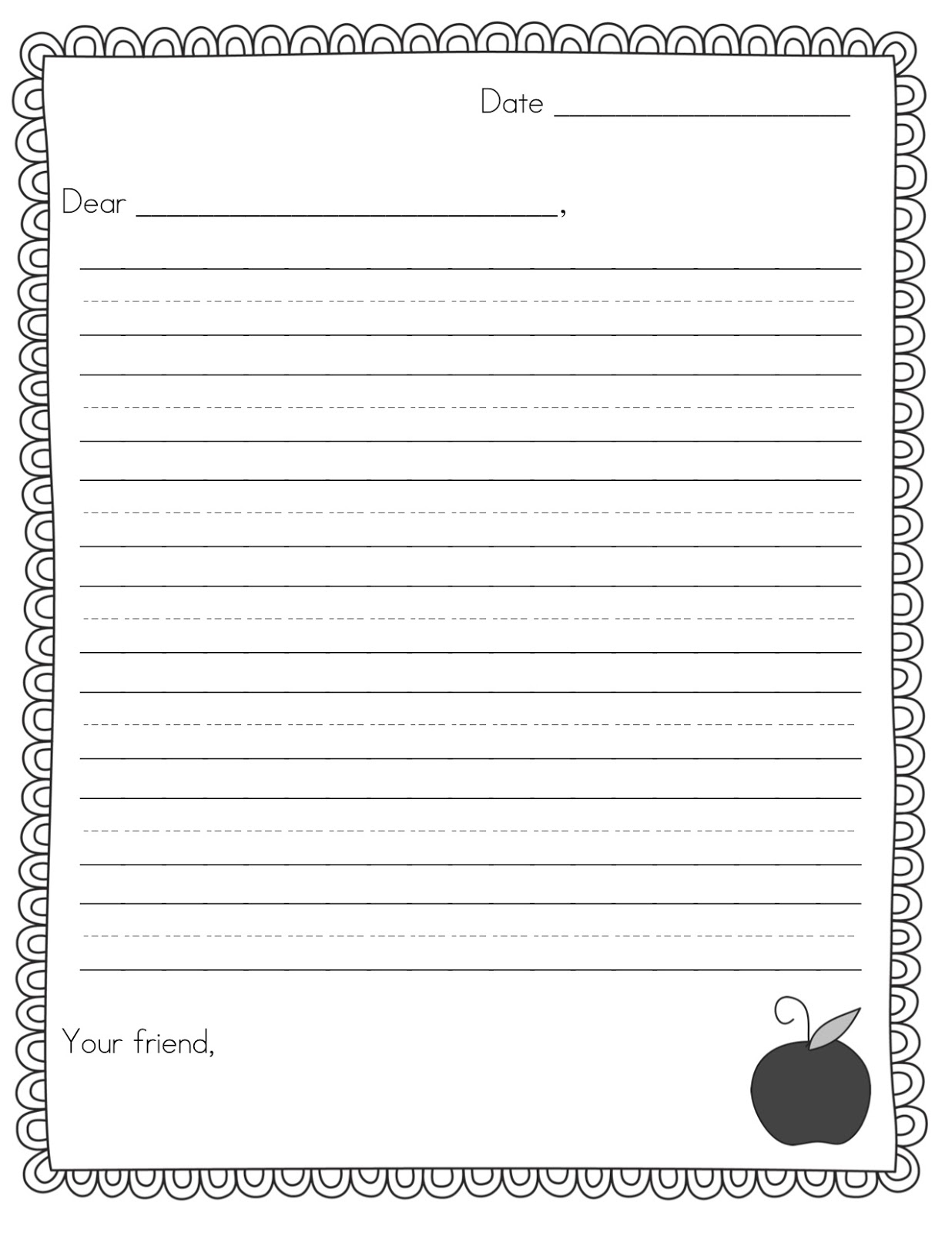 Pen Pal News + Friendly Letter Freebie - Teacher Idea Factory - Free Printable Letter Writing Templates