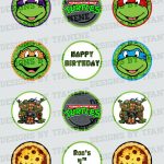 Personalized Teenage Mutant Ninja Turtles/tmnt Printable Cupcake   Free Printable Teenage Mutant Ninja Turtle Cupcake Toppers