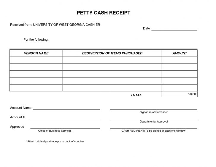 Petty Cash Receipt Form Template Very Simple And Easy To Print I Free Printable Petty Cash