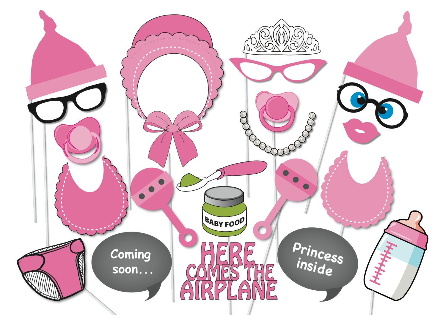 Free Printable Baby Shower Photo Booth Props