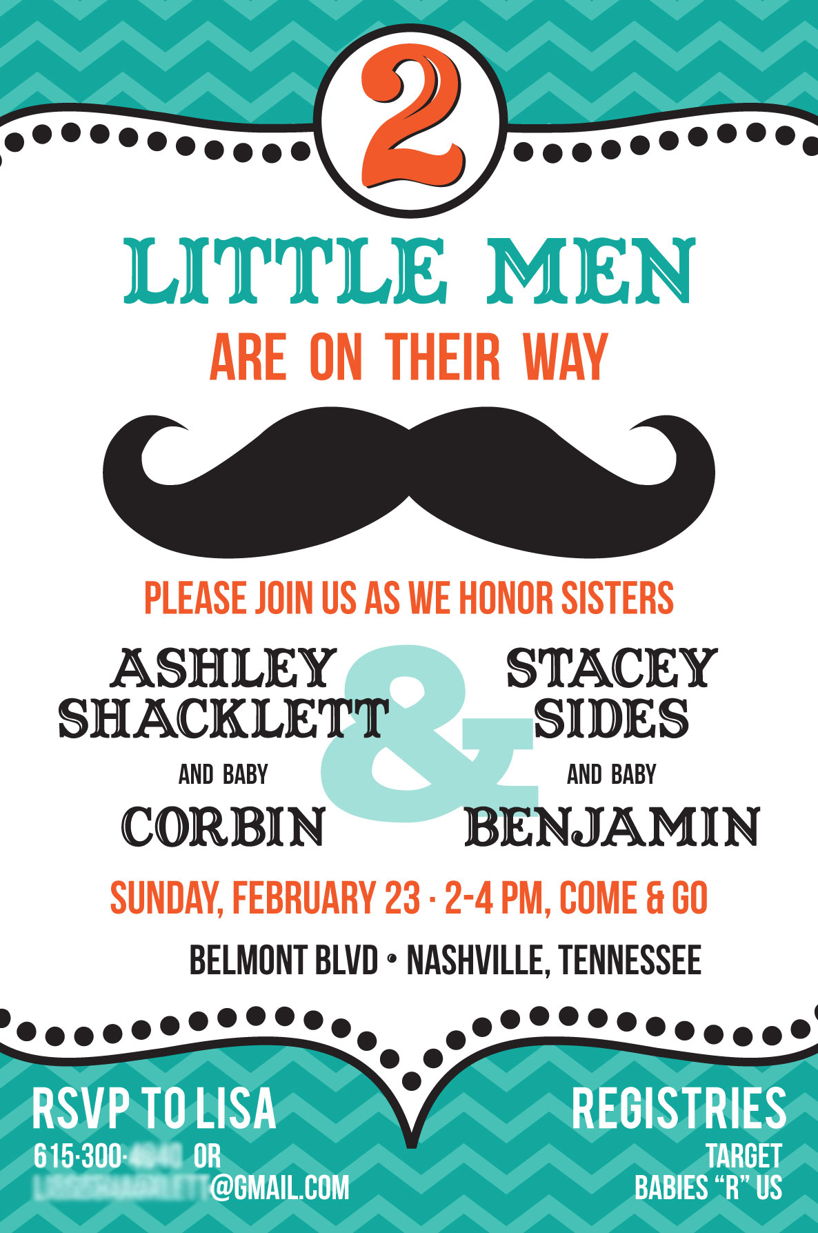 Photo : Mustache And Bow Baby Shower Image - Free Printable Mustache Invitations