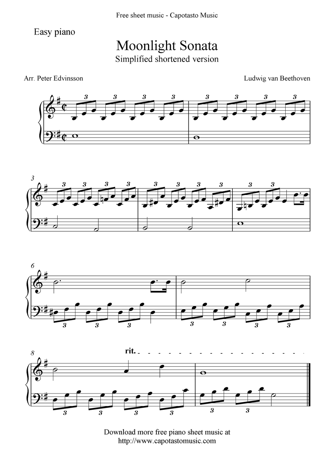 Piano Sheet Music For Beginners | Free Sheet Music Scores: Free Easy - Free Printable Classical Sheet Music For Piano