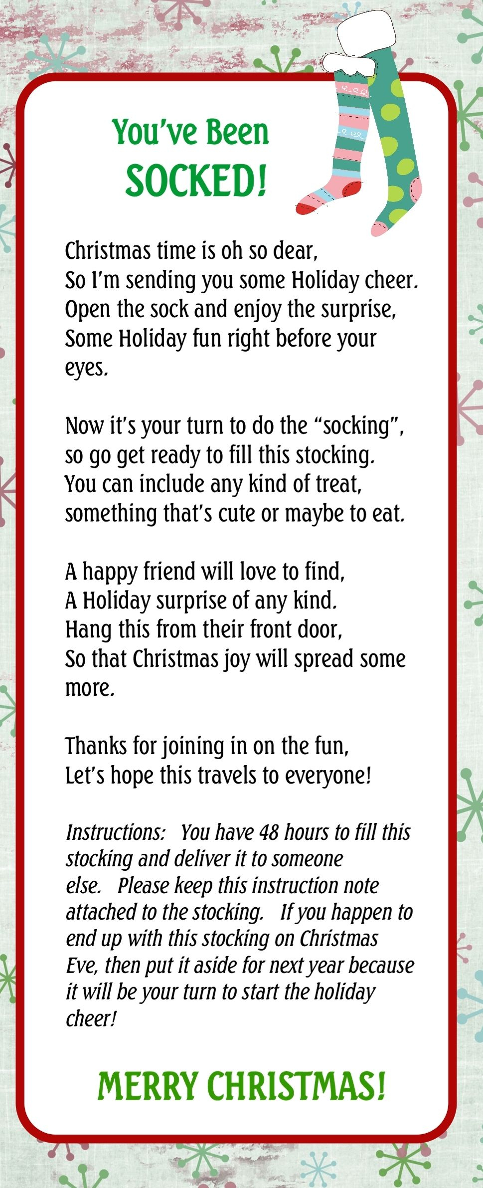 Pin On Christmas - You Ve Been Socked Free Printable