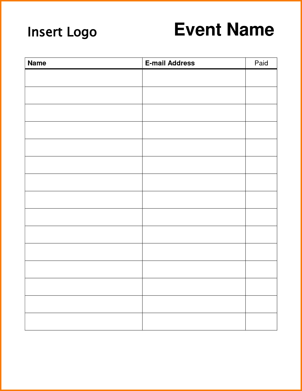 Pin On Dojo Marketing Ideas - Free Printable Sign In Sheet Template